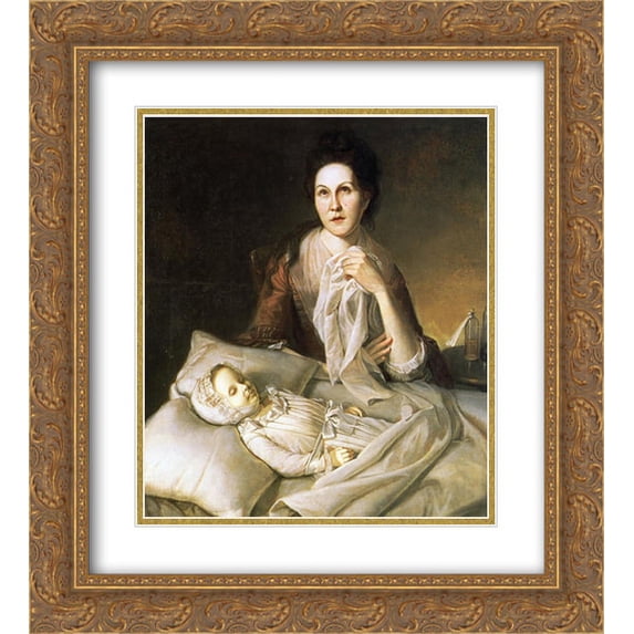 Charles Willson Peale 2x Matted 20x22 Gold Ornate Framed Art Print 'Rachel Weeping '
