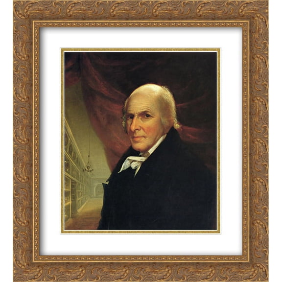 Charles Willson Peale 2x Matted 20x22 Gold Ornate Framed Art Print 'Self Portrait (also known as Study for 'The Artist in His Museum') '