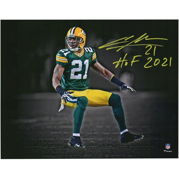 Charles Woodson Green Bay Packers Autographed 11" x 14" Spotlight Photograph with "HOF 21" Inscription - Fanatics Authentic Certified