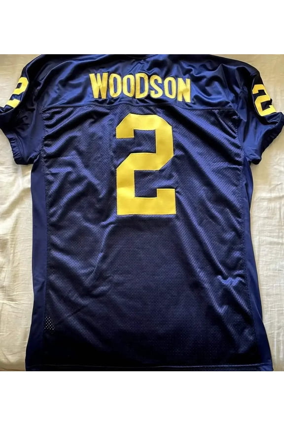 Charles Woodson Michigan Wolverines blue game cut jersey