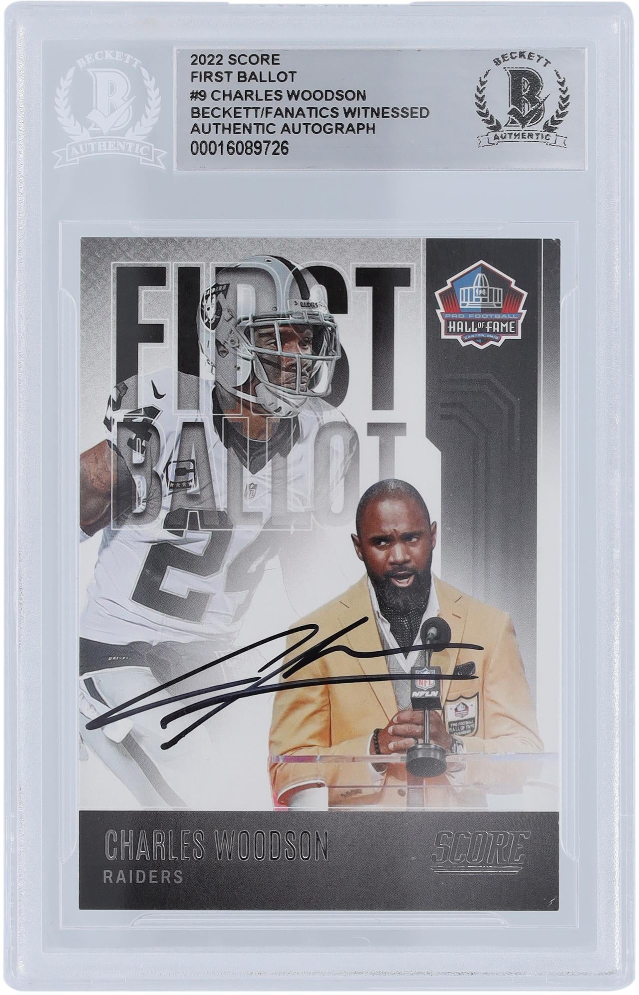 Charles Woodson Oakland Raiders Autographed 2022 Panini Score #FB