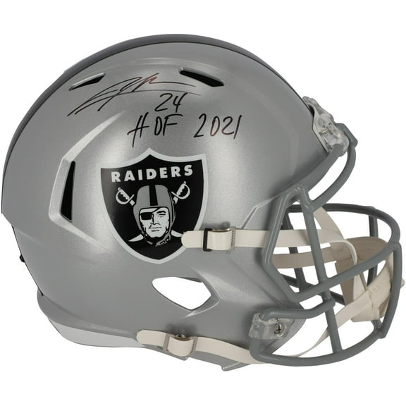 Charles Woodson Oakland Raiders Autographed Riddell Speed Replica Helmet with "HOF 21" Inscription - Fanatics Authentic Certified