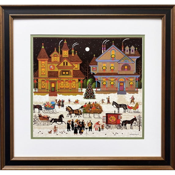 Charles Wysocki "Victorian Christmas" New CUSTOM FRAMED Art Generic
