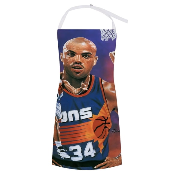 Charles and Barkley apron has an iconic print, is durable and adjustable, with none pocket for convenience. Perfect for fans,27" x 33"70*84cm