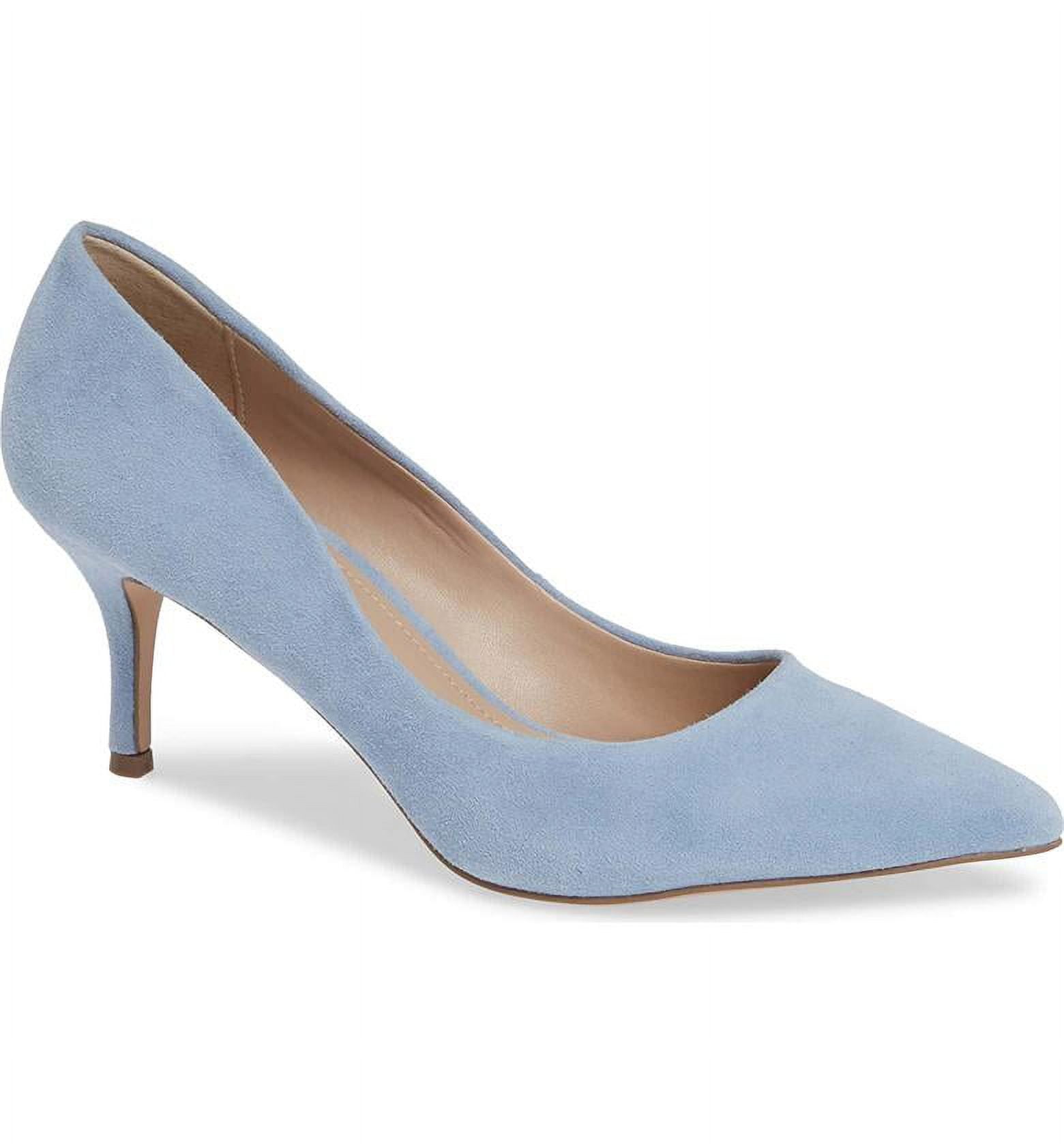 Charles by Charles David Addie Muted Blue Suede Pointy Toe Low Heeled Pump Shoes 9.5 Muted Blue Walmart