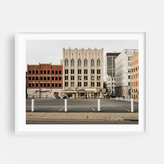 Charleston Architectural 01 - Charleston West Virginia Photography Architecture City Vintage Cityscape Art Deco Street Photography White Framed Wall Art Print 18 x 24 inches