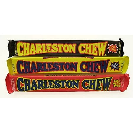 Charleston Chew Chewy Nougat Candy 3 Flavor 9 Bar Variety Bundle.