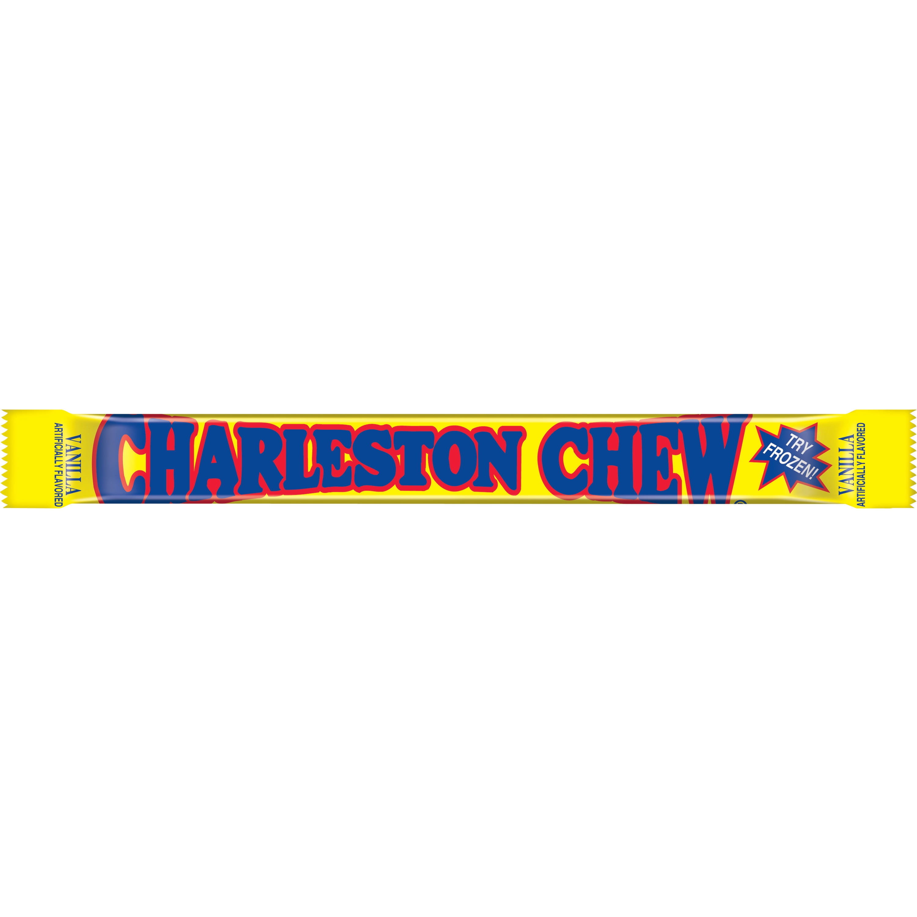 Charleston Chew Vanilla 1.87 oz Bar. Peanut Free and Gluten Free. Contains Milk, Soy and Egg.