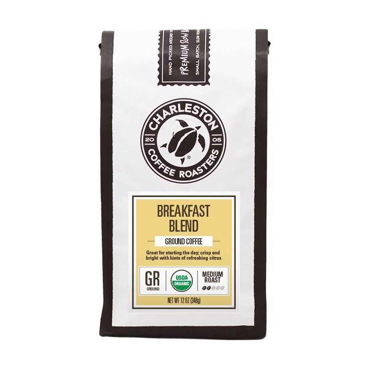 Charleston Coffee Roasters Breakfast Blend Medium Roast Organic Ground ...