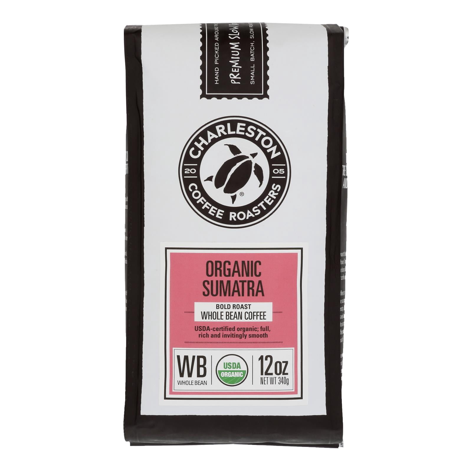 Charleston Coffee Roasters - Coffee Sumatra Whole Bean - Case of 6 - 12 OZ