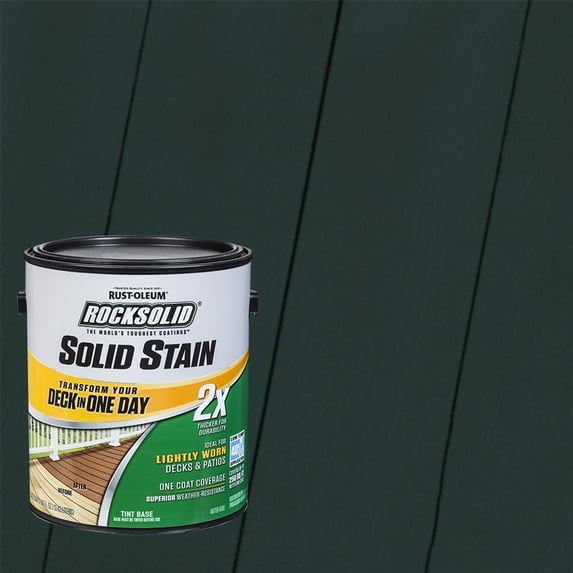 Charleston Green, Rust-Oleum RockSolid 2X Solid Exterior Wood Deck Stain-319747T, Gallon