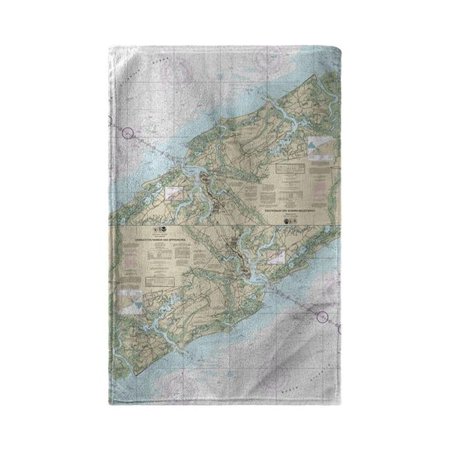 Charleston Harbor & Approaches, SC Nautical Map Beach Towel - 30 x 50 in.