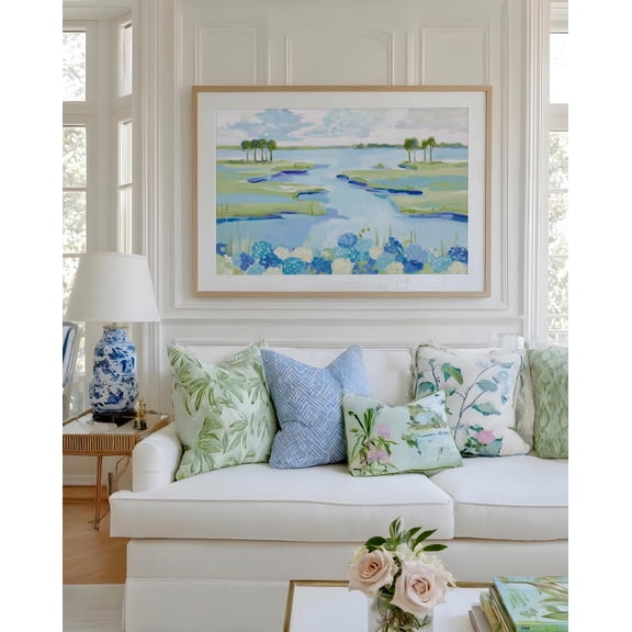 Charleston Marsh Hydrangea Sage Green Coastal Nantucket Poster Unframed Paper Print