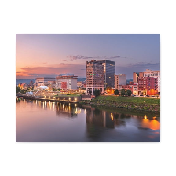 Charleston Night Skyline Canvas Artwork Breathtaking Stunning Cityscape for Home Decor Ready to Hang