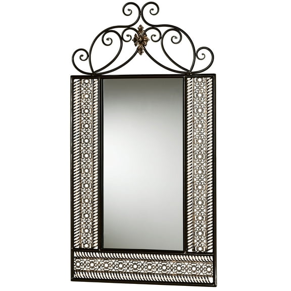 Charleston Ornate Openwork Scroll Wall Mirror Bronze