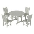 thumbnail image 1 of Charleston Outdoor 5-Piece Round Trestle Dining Set with Side Chairs, 1 of 10