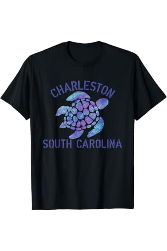 Charleston, SC Beach Design / Tribal Turtle Gift T-Shirt