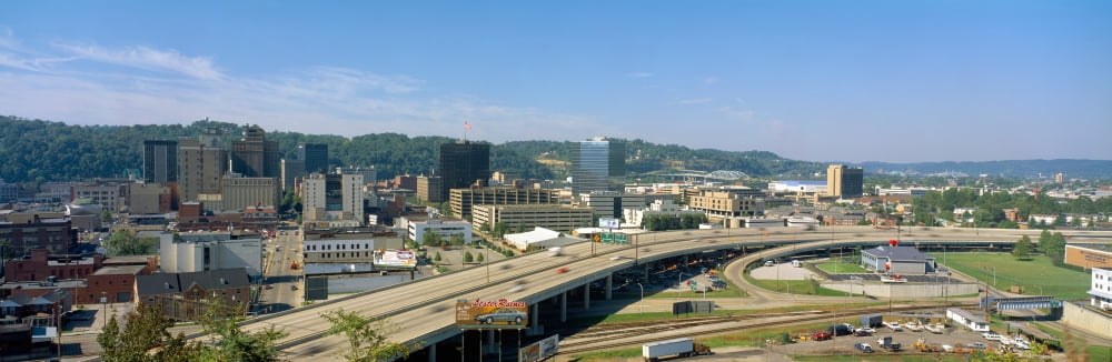 Charleston Skyline State Capitol West Virginia Canvas Art - Panoramic Images (36 x 12)