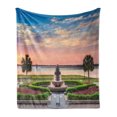 thumbnail image 1 of Charleston Soft Flannel Fleece Blanket, South Carolina USA at Waterfront Park Ocean Scenery Illustration Coastal Beach, Cozy Plush for Indoor and Outdoor Use, 50" x 70", Multicolor, by Ambesonne, 1 of 5