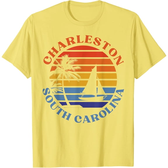 Charleston South Carolina Beach Sailboat Summer Vacation T-Shirt