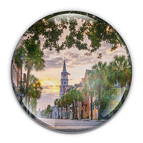 Charleston South Carolina Paperweight in Gift Box, 3 Inch Crystal Dome, Perfect for House Warming Gift
