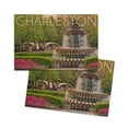 thumbnail image 1 of Charleston, South Carolina, Pineapple Fountain (4x6 Birch Wood Postcards, 2-Pack Stationary, Rustic Home Wall Decor), 1 of 5