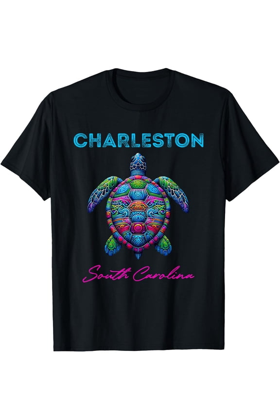 Charleston South Carolina Tribal Beach Sea Turtle T-Shirt, Birthday Gift