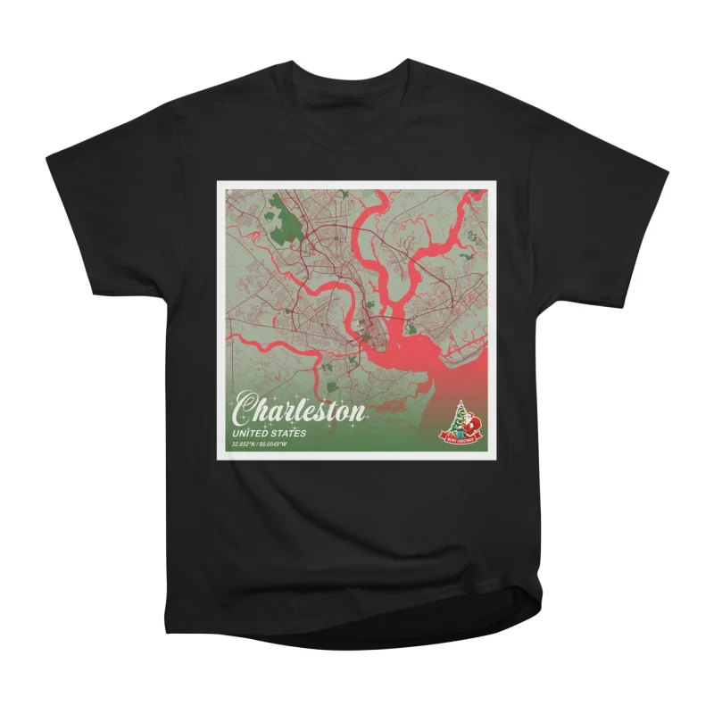Charleston United States Christmas Color City Map TShirt Tee Gift For ...