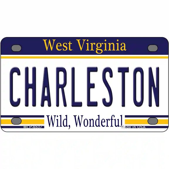 Charleston West Virginia Novelty Metal License Plate 4" x 2.2" Mini
