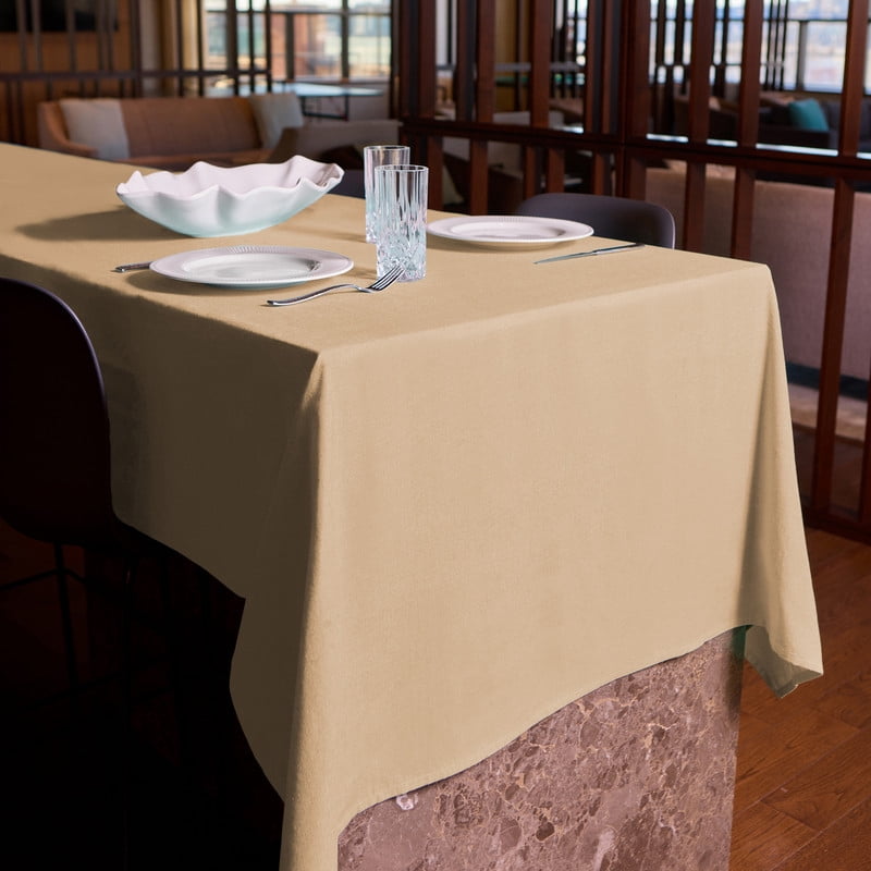 Charleston Woven Cotton Rich Tablecloth 52"X70" in Sandal