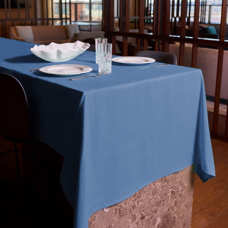 Charleston Woven Cotton Rich Tablecloth 60"X102" in Ash Blue