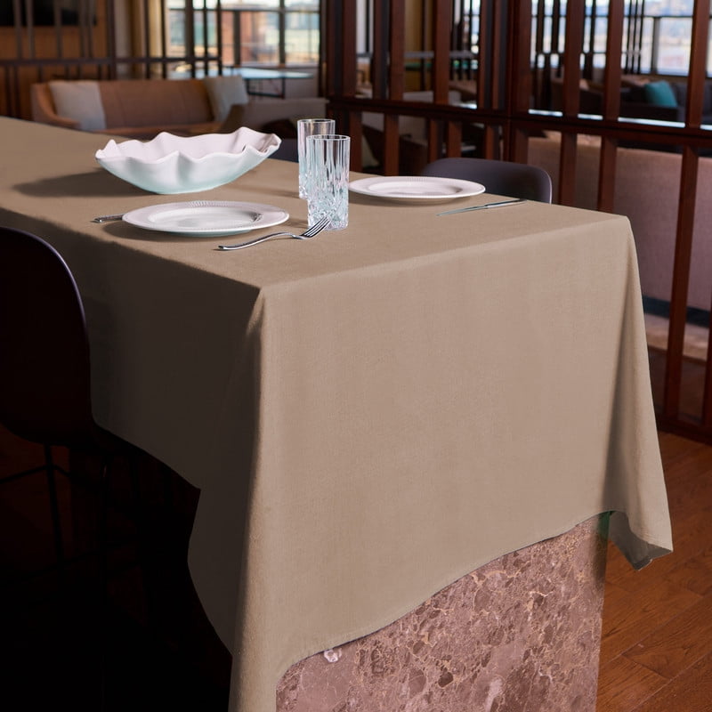 Charleston Woven Cotton Rich Tablecloth 60"X120" in Beige