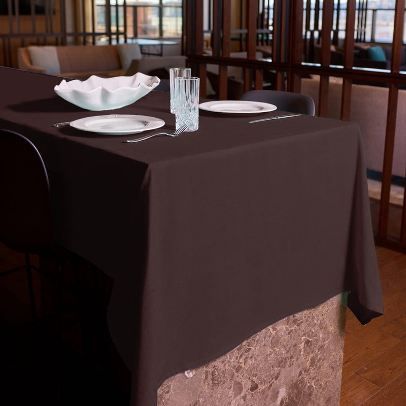 Charleston Woven Cotton Rich Tablecloth 70" Round in Nut Brown