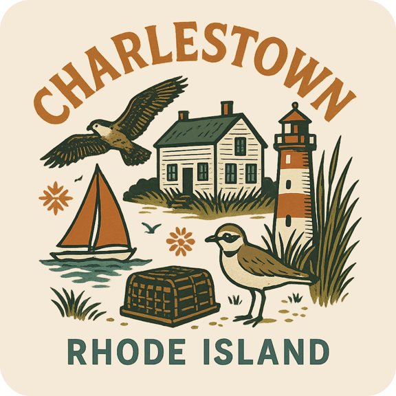 Charlestown Rhode Island Keepsakes Souvenir Vinyl Sticker – Destination Travel Keepsake Collectible (3-Inches Wide)