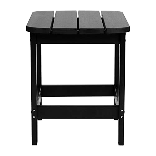 Charlestown Tiered Commercial Poly Resin Adirondack Side Table - Black - All-Weather - Indoor/Outdoor