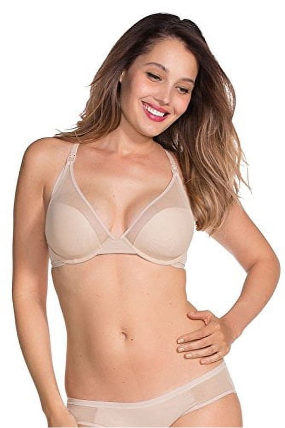 Women'S Maternity Viva Plunge Bra, Nude, 32D Us/32D Uk