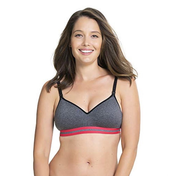 Charley M by Cake Maternity Buddy Women's Nursing Bra Seamless T-Shirt Bra , Heather Grey, Medium/Large