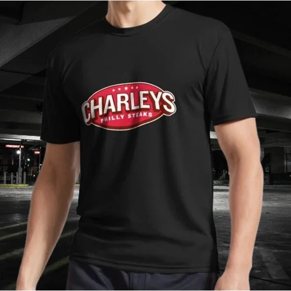 Charleys Philly Steaks Active Logo T-Shirt Funny Logo American Men's T-Shirt