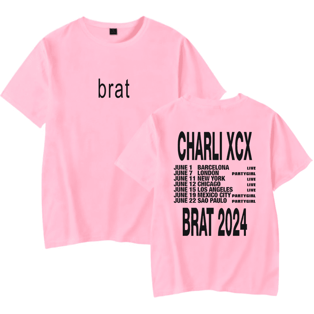 Charli XCX Merch T shirt Brat Tour 2024 Tees New Album Suit Men/Women