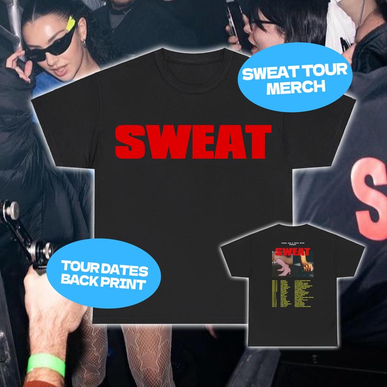 Charli Xcx Sweat Tour Dates T Shirt Tee Brat Album Y2k Rave Tee Party Girl Music Merch Outfit 9702