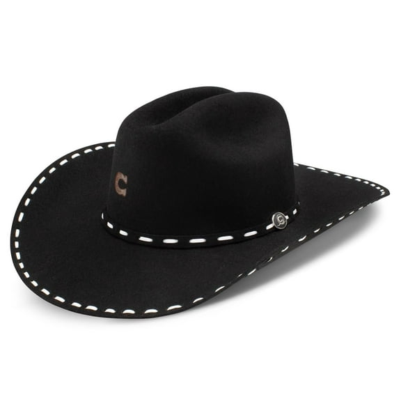 Charlie 1 Horse Black Buck Snort Hat 7.38