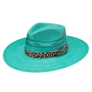 Charlie 1 Horse Hats Womens CSRTMW-3436TQ Charlie 1 Horse Right Meow 3 3/4`  Straw Fashion Hat M Turquoise