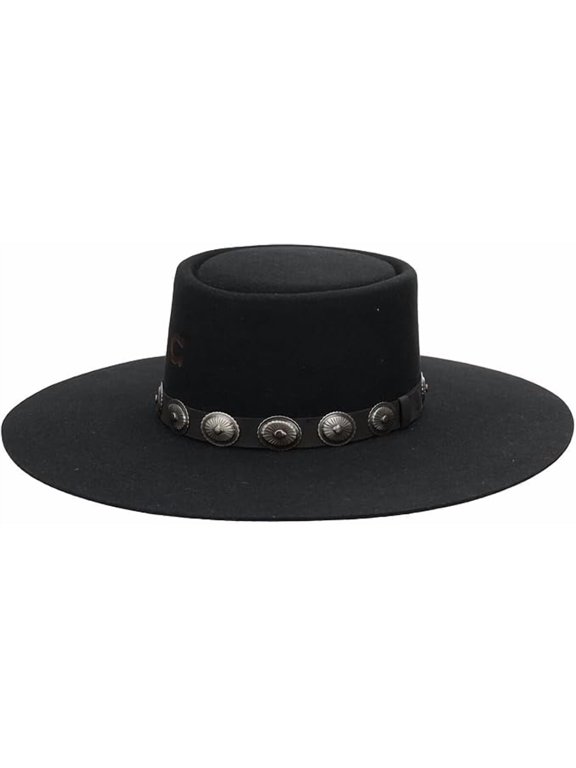 Women's High Desert Wool Felt Western Hat (Black, Small)