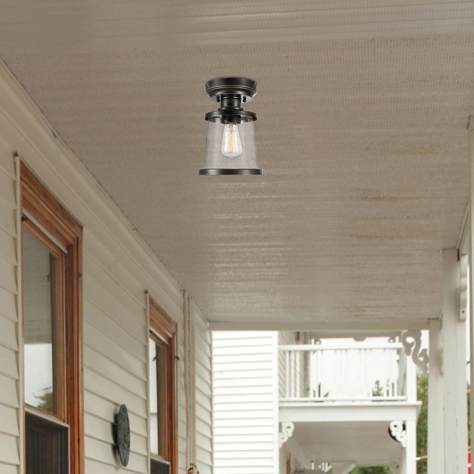 Vintage Hardware & Lighting - Craftsman Flush Mount Porch Light - Oil  Rubbed Bronze Finish (341-OB-EP)