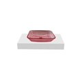 thumbnail image 1 of Charlie 18" Rectangle Decorative Pink Vessel Glass Sinks With 36" White Base, 1 of 7