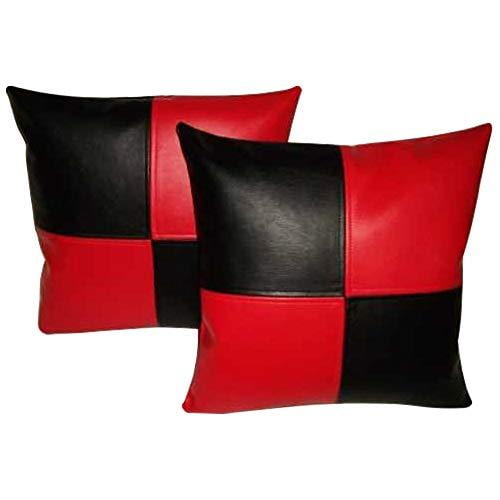 Charlie 2x Leather Sofa Cushion Covers, Decorative Throw Pillowcase