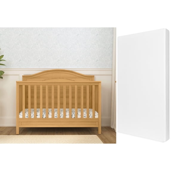 Charlie 4-in-1 Convertible Crib + Comfort Crib & Toddler Mattress