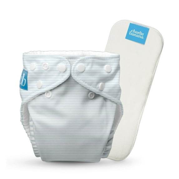 Charlie Banana Baby Washable Reusable Cloth Diapers One-Size Multi-Color Pencil Stripes Blue 1 Pack