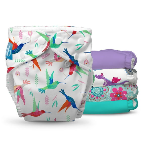 Charlie Banana Baby Washable Reusable Cloth Diapers One-Size Multicolor Flying Fantasy - 5 Pack - 1.83 lb
