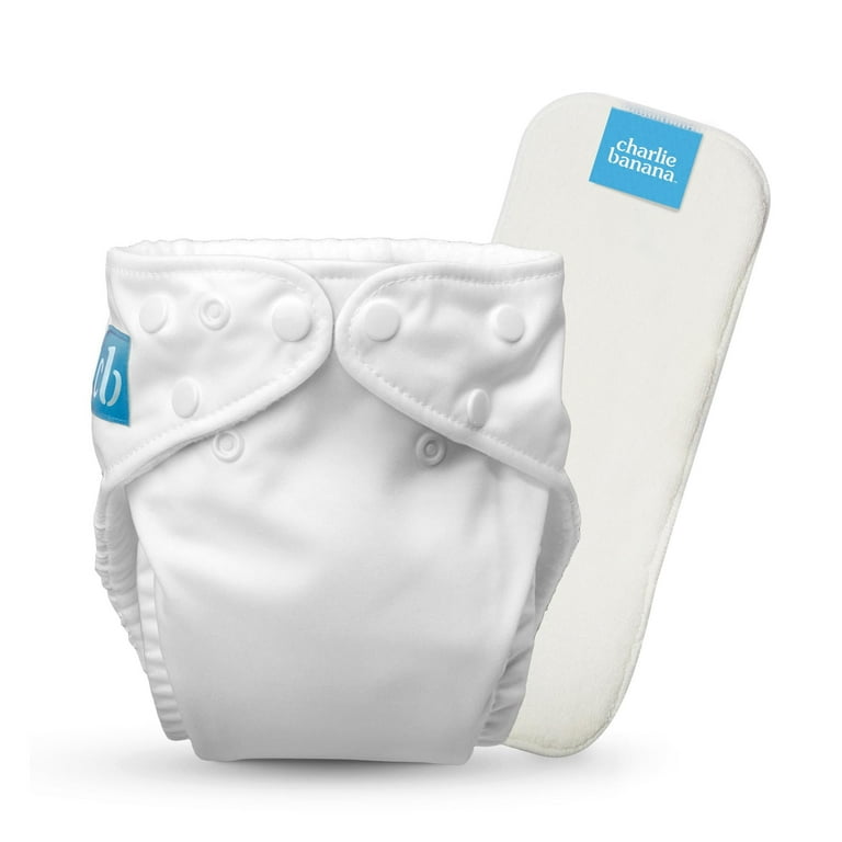 Charlie Banana Baby Washable Reusable Cloth Diapers One Size White 1 Pack 0.44 lb